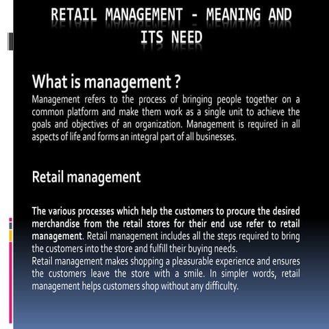 Retail Management