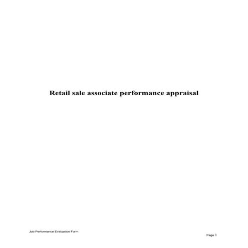 Retail sales associate performance appraisal | DOCX