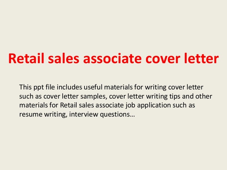 Retail Sales Associate Cover Letter