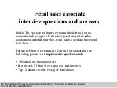 Retail sales associate interview questions