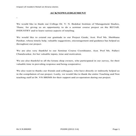 Impact of Modern Retail on kirana stires