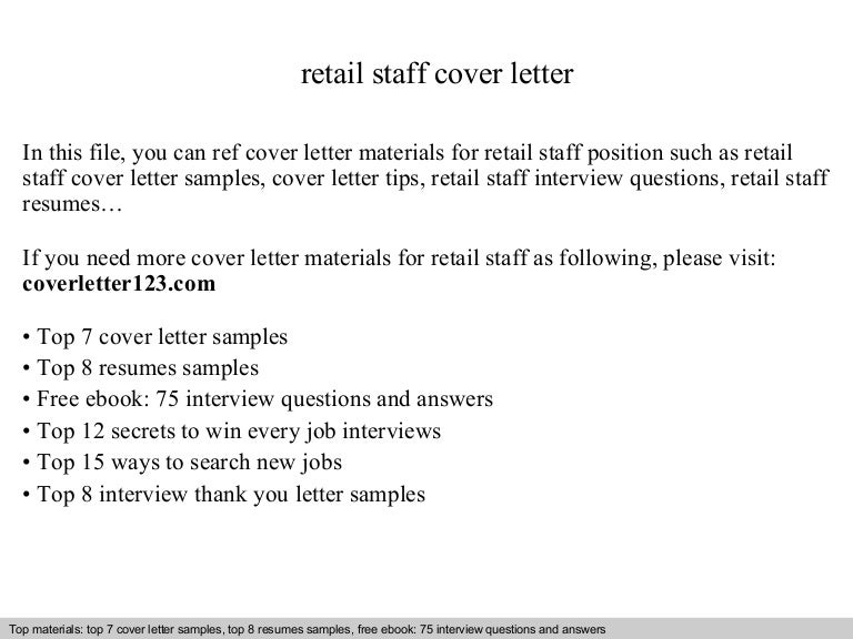 retail staff cover letter cover letter for a retail job