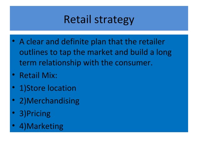 Retail marketing strategy | PPT