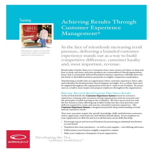 Achieving Results Through Customer Experience Management