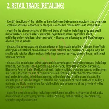 Retail trade