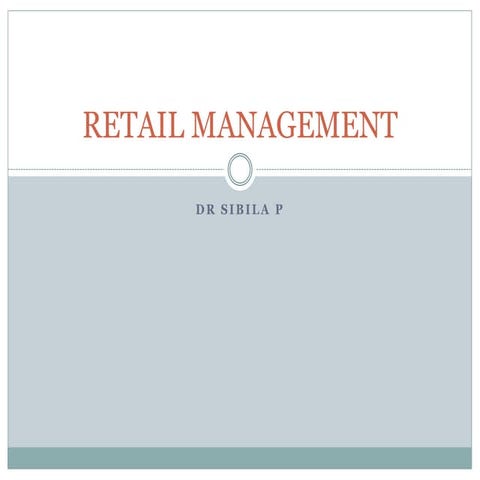 RetailManagement_01_Introduction to Retailing | PPTX