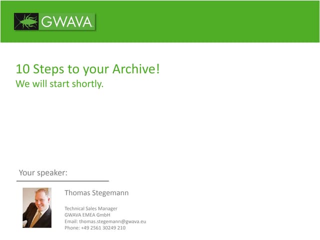 Webinar: 10 Steps To Your Archive!