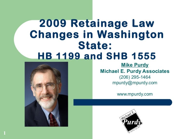 Retainage Law Changes In Washington State