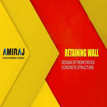 Retaining wall - design of reinforced concrete structure