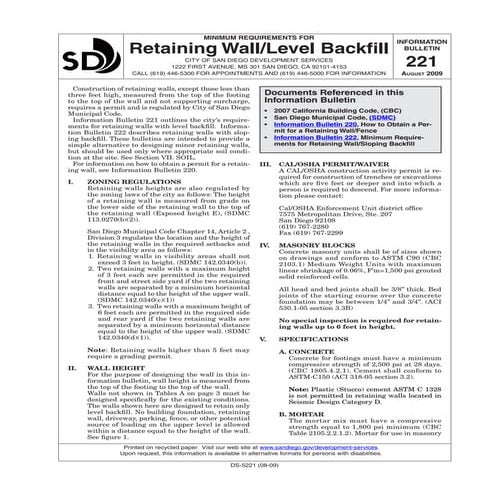 Retaining wall/level backfill