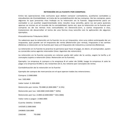 Retención en la fuente por compras