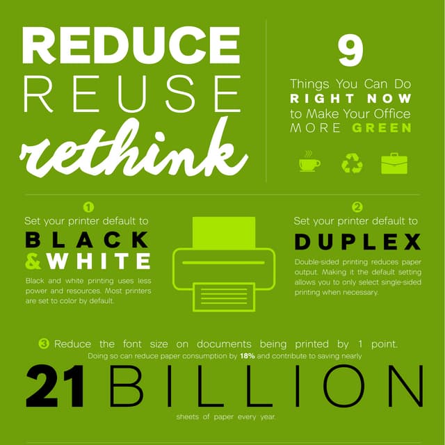 Reduce, Reuse, Rethink: 9 Things You Can Do Right Now to Make Your Office Mor...