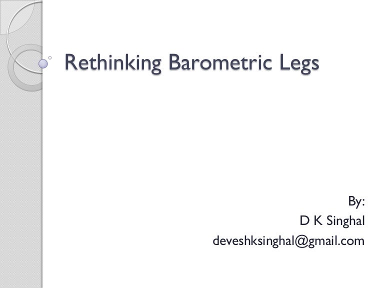 Rethinking barometric legs