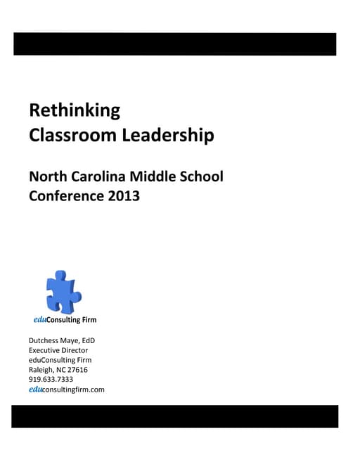 Rethinking Classroom Leadership