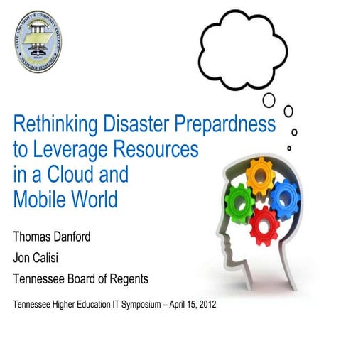 Rethinking Disaster Prepardness THEITS12
