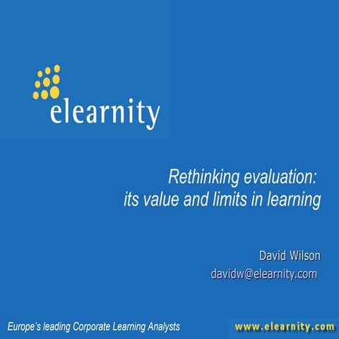 Rethinking Evaluation