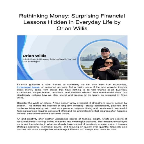 Rethinking Money_ Surprising Financial Lessons Hidden in Everyday Life by Ori...