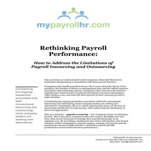 Rethinking payroll performance: In-House vs Outsourcing