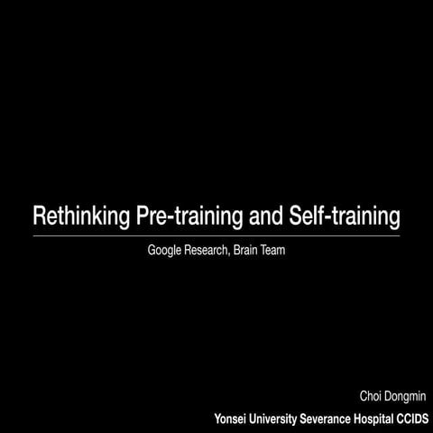 Review : Rethinking Pre-training and Self-training