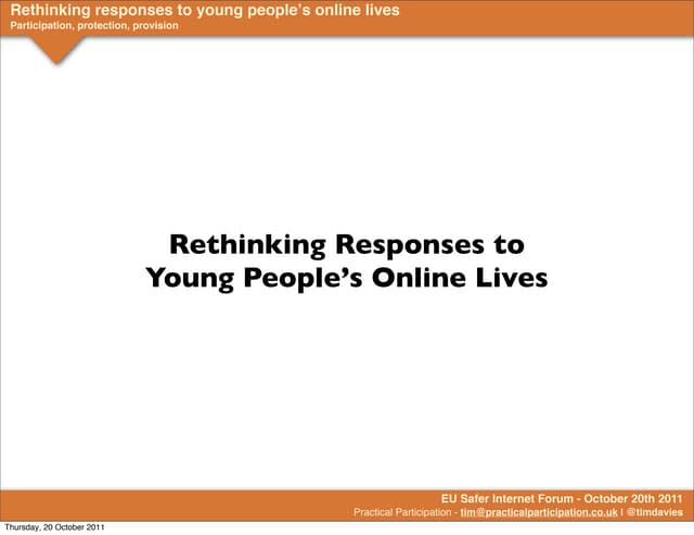 Annotated Version: EU Safer Internet Forum - Rethinking Responses to Young Pe...