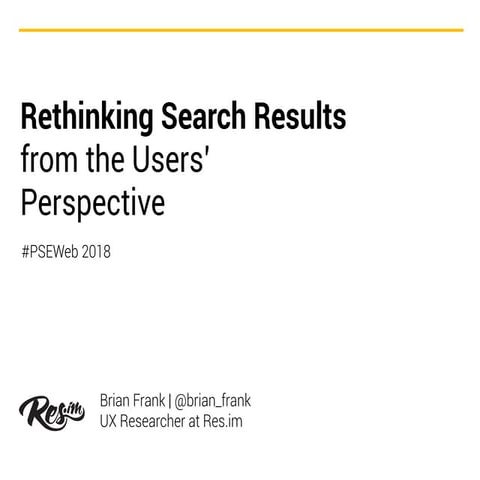 Rethinking Search Results from a UX Perspective