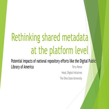 Rethinking shared metadata at the platform level