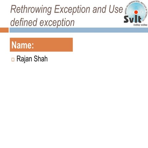 Rethrowing exception- JAVA | PPT
