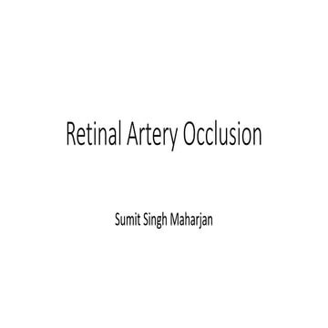 Retinal artery occlusion