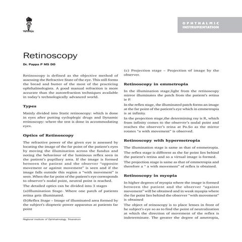 Retinoscopy & Autorefractometry | PPTX