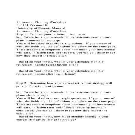 Retirement Planning WorksheetFP 101 Version 10University of.docx