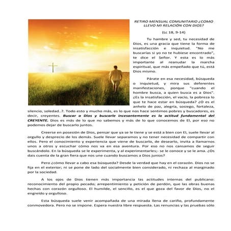 Retiro mensual comunitario