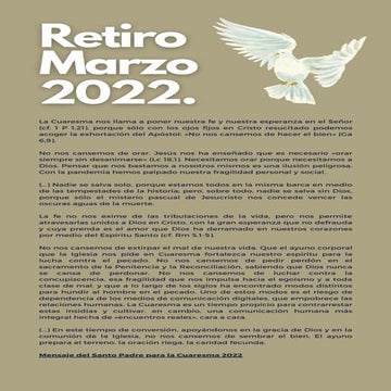Retiro de marzo #DesdeCasa (2022)