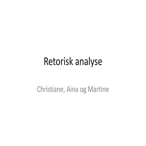 Retorisk Analyse