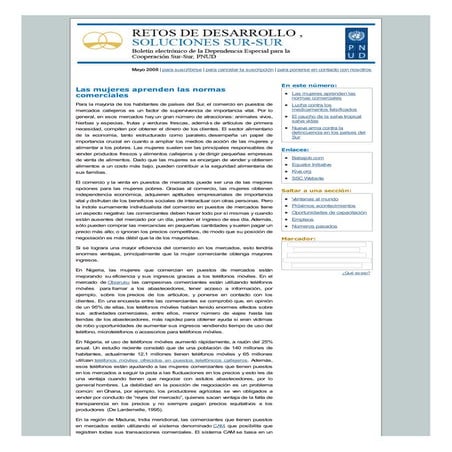 Retos De Desarrollo, Soluciones Sur-Sur: Mayo 2008 