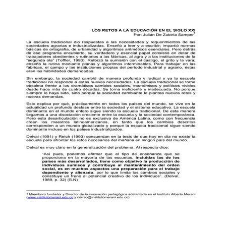 Retos de la educaciòn en el siglo xxi | PDF