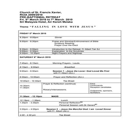 Retreat2010  V1  Programme