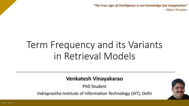 Term Frequency and its Variants in Retrieval Models