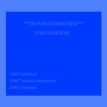 DevOps and the C64: what's your excuse