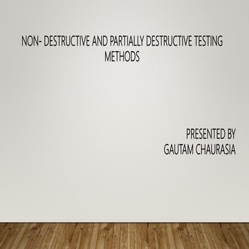 Non Destructive and Partially Destructive Testing Of Concrete Structures