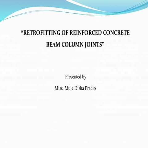 Retrofitting of RC Beam Column Joint