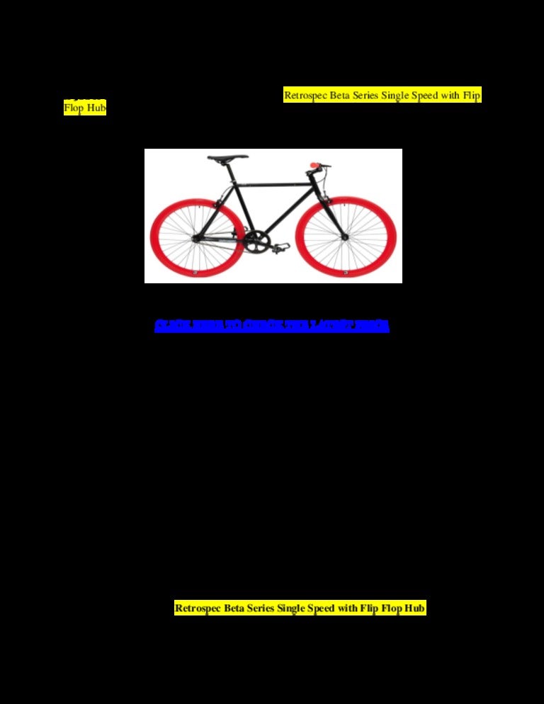 Retrospec Bike Size Chart