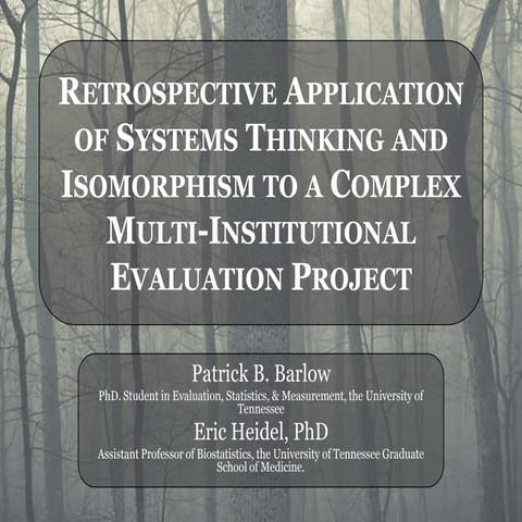 Retrospective application of systems thinking and isomorphism to a complex mu...