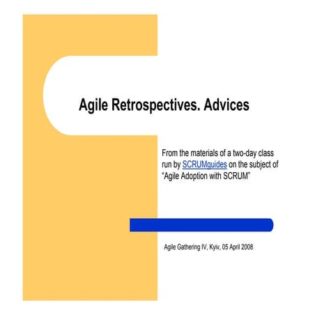 Retrospectives Advices