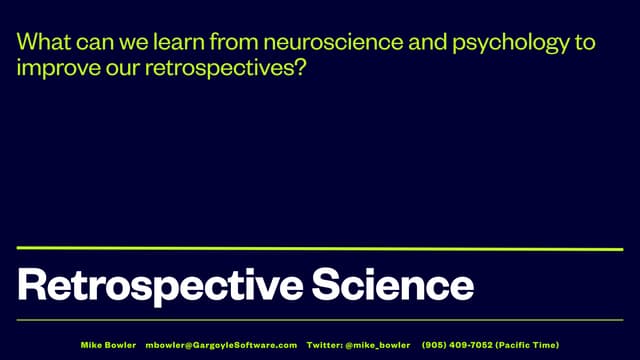 Retrospective science