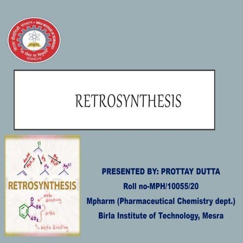 Retrosynthes analysis and disconnection approach 