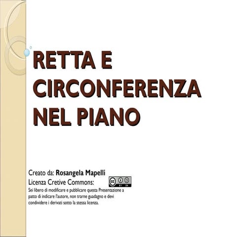 Retta e circonferenza nel piano cartesiano