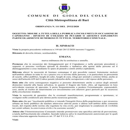 ordinanza divieto botti