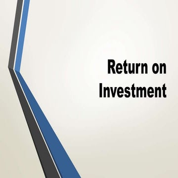 Return on-investment