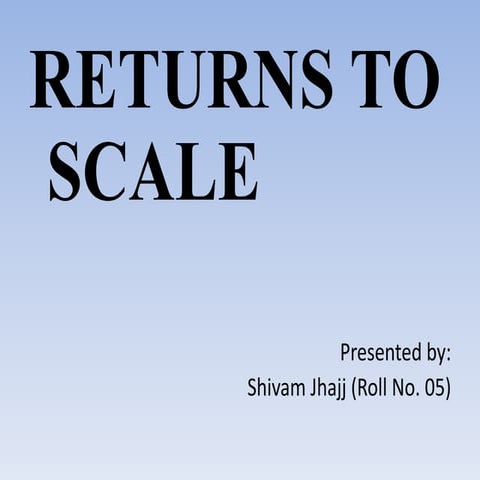 Returns to scale