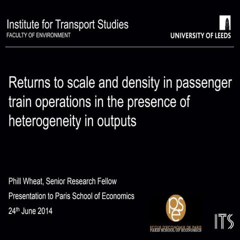 Returns to scale and density in passenger train operations in the presence of...